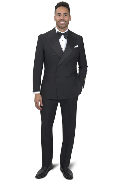 BERGAMO ELEGANT - Double Breasted Peak Wool Tuxedo 10153.004