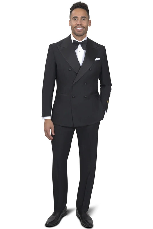 BERGAMO ELEGANT - Double Breasted Peak Wool Tuxedo 10153.004