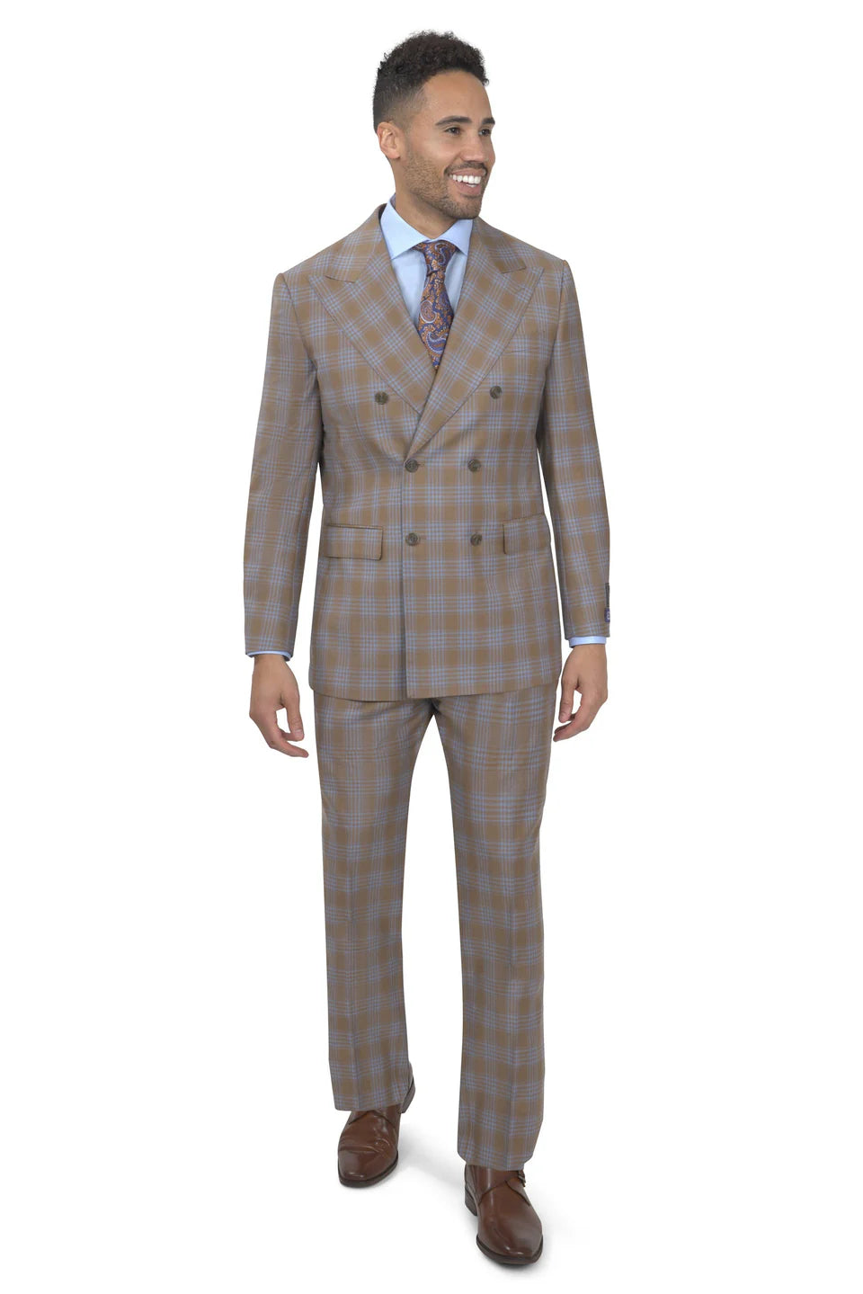 BERGAMO ELEGANT - Double Breasted Taupe Suit 10005.4266 DB PK