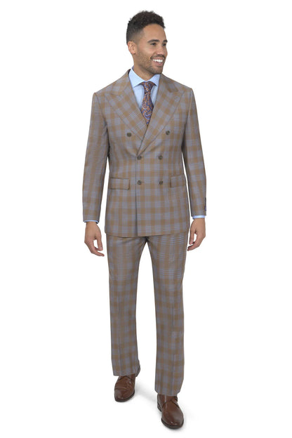 BERGAMO ELEGANT - Double Breasted Taupe Suit 10005.4266 DB PK
