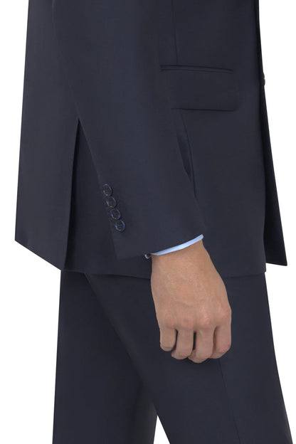 BERGAMO ELEGANT - Wool Double Breasted Navy Suit 10153.004