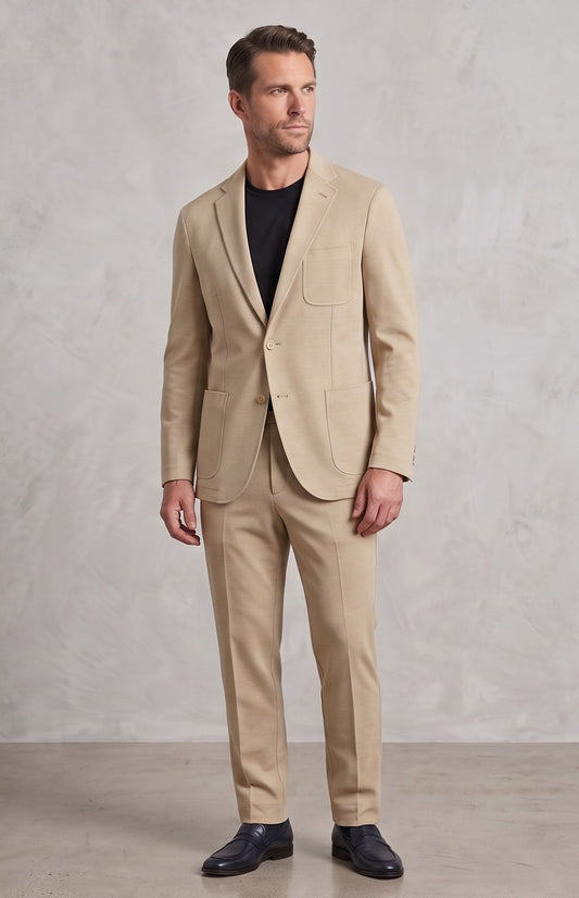 Bergamo Elegant - Tan Stretch Suit