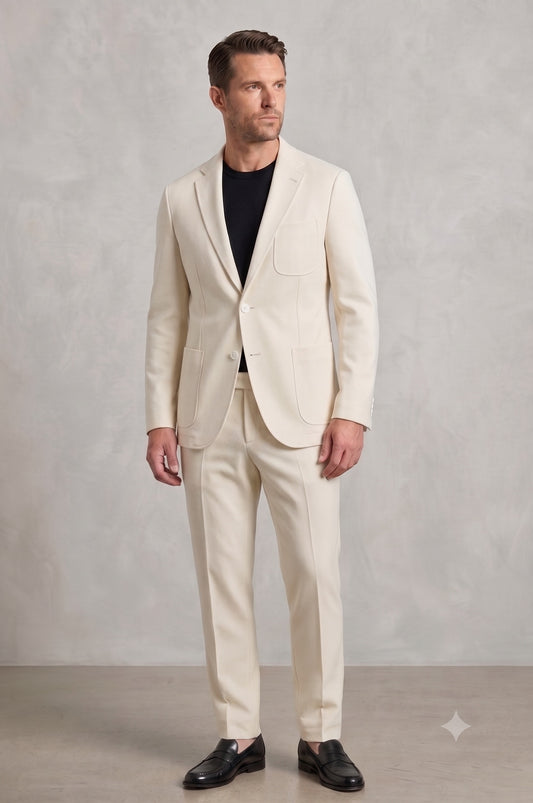 Bergamo Elegant - White Stretch Suit