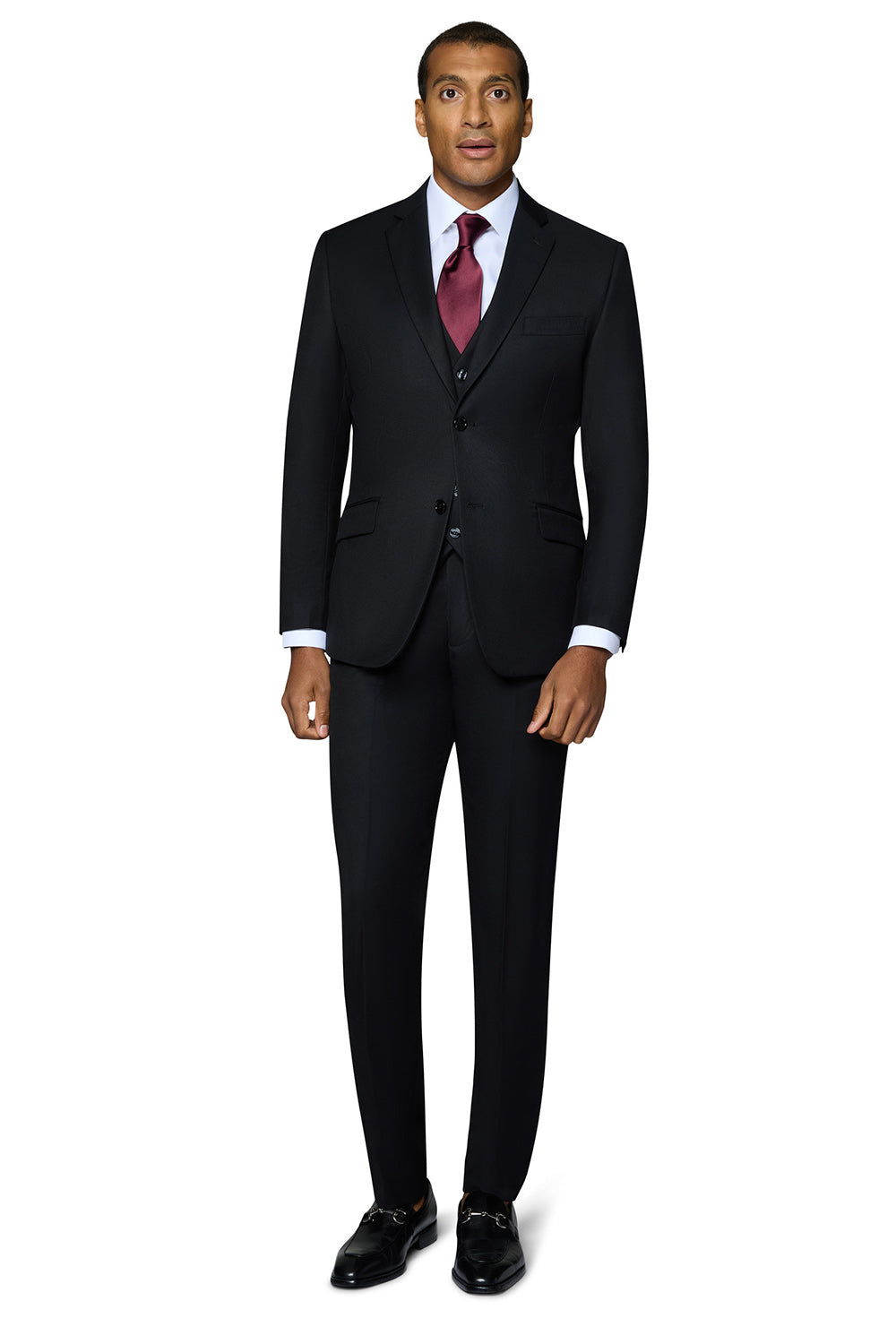 Bergamo Orange Vested Solid A6732 Slim Fit