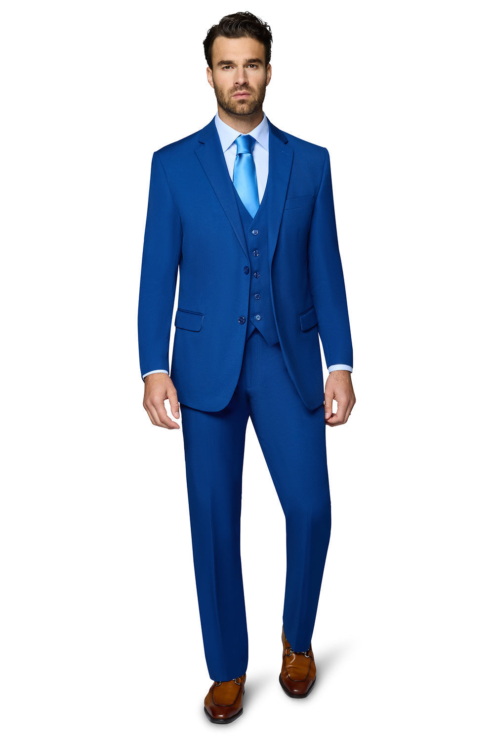 Bergamo Orange Vested Solid A6732 Slim Fit