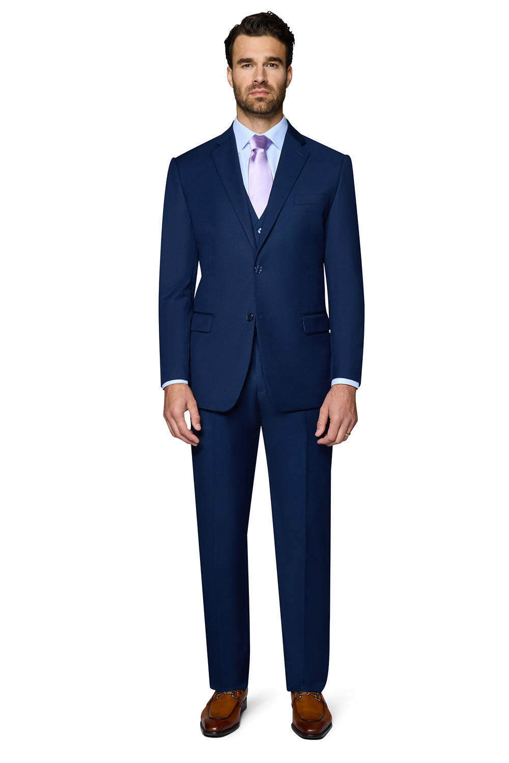 Bergamo Orange Vested Solid A6732 Slim Fit